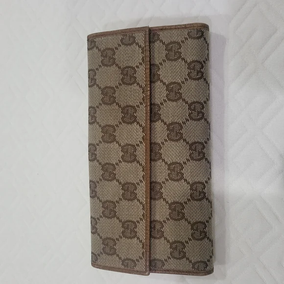 GUCCI Monogram Bamboo Wallet Brown - Picture 2 of 12